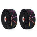 1 Pair WEST BIKING YP0804059 Road Bike Color Line Bar Belt PU Non-Slip Riding Bar Belt(Black Color)