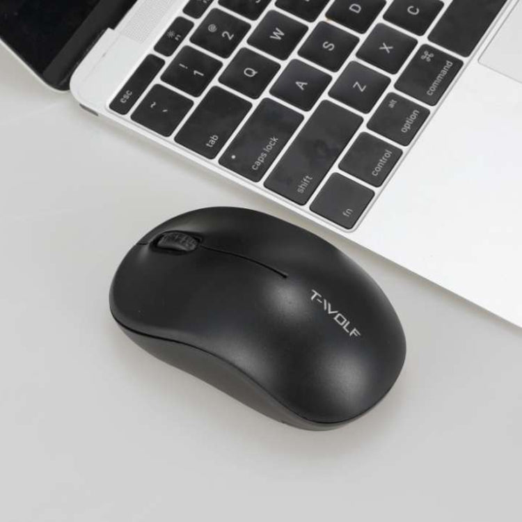 T-WOLF Q4 3 Keys 2.4GHz Wireless Mouse Desktop Computer Notebook Game Mouse(Black)