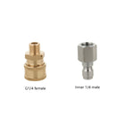 High Pressure Car Wash Machine 2 Points Live Connection Quick Plug High Pressure Steam 1/4 Male And Female To Live Joint(Inner Wire Male+Outer Wire Female)