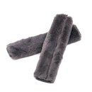 2 Pairs Fleece-like Safety Belt Cover Car Plush Safety Belt Cover(Grey)