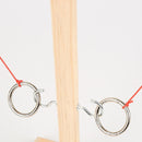 Wooden Ring Toss Tabletop Ring Toss Game Round Carbon Black