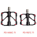 1 Pair PROMEND Titanium Axle Carbon Tube Bicycle Pedal Mountain Bike Road Bike 3 Palin Pedal PD-R87C-TI