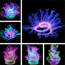 Aquarium Fish Tank Landscaping Decoration Silica Gel Simulation Software Coral Fluorescent Anemone, Size: 75cm(Orange)