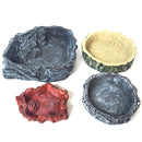 2 PCS Wood Pattern Food Bowl Reptile Water Food Basin Turtle Lizard Snake Water Basin