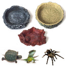 2 PCS Wood Pattern Food Bowl Reptile Water Food Basin Turtle Lizard Snake Water Basin