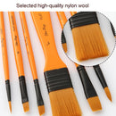 ZHU TING 10 In 1 Wooden Pole Nylon Wool Watercolor Pen And Board Brush Fan Shaped Painting Pen Set With Cloth BagZHUTING( Yellow Rod )