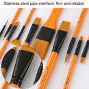 ZHU TING 10 In 1 Wooden Pole Nylon Wool Watercolor Pen And Board Brush Fan Shaped Painting Pen Set With Cloth BagZHUTING( Yellow Rod )