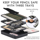 KALOUR 70 in 1 Sketch Pencil Iron Box Set Sketch Tool Set Fine Art Painting Pencil(Black)