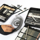 KALOUR 70 in 1 Sketch Pencil Iron Box Set Sketch Tool Set Fine Art Painting Pencil(Black)