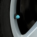 Metal Car Universal Diamond-studded Strawberry Valve Cap Copper Valve Cover(Lake Blue)