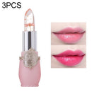 3 PCS Transparent Changed Color Moisturizer Jelly Flower Long-lasting Lipbalm(light pink)