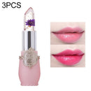 3 PCS Transparent Changed Color Moisturizer Jelly Flower Long-lasting Lipbalm(purple)