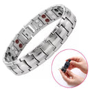 2 PCS Double Row Magnet Magnetic Therapy Bracelet For Men, Colour: White