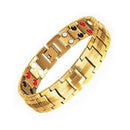 2 PCS Double Row Magnet Magnetic Therapy Bracelet For Men, Colour: Gold