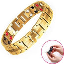 2 PCS Double Row Magnet Magnetic Therapy Bracelet For Men, Colour: Gold