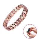 2 PCS Double Row Magnet Magnetic Therapy Bracelet For Men, Colour: Bronze Full Magnet