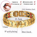 2 PCS Double Row Magnet Magnetic Therapy Bracelet For Men, Colour: Bronze Full Magnet
