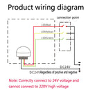 24V Safety Three-Color Warning Light Alarm LED Hemispherical Waterproof Indicator(Style 1)