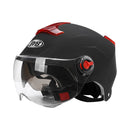 BYB 335 Summer Electric Motorcycle Adult Double Eyeglass Helmet Hard Hat, Specification: Transparent Short Lens(Matt Black)