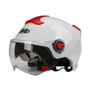 BYB 335 Summer Electric Motorcycle Adult Double Eyeglass Helmet Hard Hat, Specification: Transparent Short Lens(White)