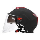 BYB 335 Summer Electric Motorcycle Adult Double Eyeglass Helmet Hard Hat, Specification: Transparent Long Lens(Matt Black)