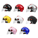 BYB 335 Summer Electric Motorcycle Adult Double Eyeglass Helmet Hard Hat, Specification: Transparent Long Lens(White)