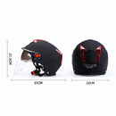 BYB 335 Summer Electric Motorcycle Adult Double Eyeglass Helmet Hard Hat, Specification: Transparent Long Lens(Blue)