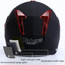 BYB 335 Summer Electric Motorcycle Adult Double Eyeglass Helmet Hard Hat, Specification: Transparent Long Lens(Blue)