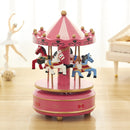 Sky City Carousel Clockwork Music Box Couples Birthday Gift(K0112 Flowers Grass Rose)