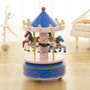 Sky City Carousel Clockwork Music Box Couples Birthday Gift(K0232 Dot Blue + Pink)