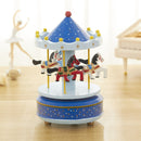 Sky City Carousel Clockwork Music Box Couples Birthday Gift(K0231 Dot Blue)