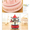 Sky City Carousel Clockwork Music Box Couples Birthday Gift(K0131 Star Blue)