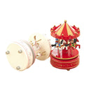Sky City Carousel Clockwork Music Box Couples Birthday Gift(K0321 Red White)
