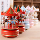 Sky City Carousel Clockwork Music Box Couples Birthday Gift(K0233 Dot Red)