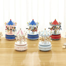 Sky City Carousel Clockwork Music Box Couples Birthday Gift(K0121 Flowers Grass Red)