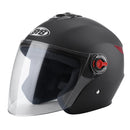 BYB 709 Electric Motorcycle Men And Women Universal Four Seasons Riding Half Helmet(Matt Black (Transparent Anti-fog Lens))