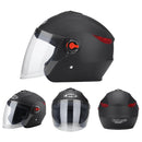 BYB 709 Electric Motorcycle Men And Women Universal Four Seasons Riding Half Helmet(Matt Black (Transparent Anti-fog Lens))