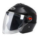 BYB 709 Electric Motorcycle Men And Women Universal Four Seasons Riding Half Helmet(Piano Black (Transparent Anti-fog Lens))