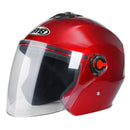 BYB 709 Electric Motorcycle Men And Women Universal Four Seasons Riding Half Helmet(Purple Red (Transparent Anti-fog Lens))