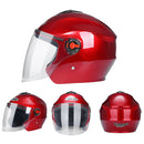 BYB 709 Electric Motorcycle Men And Women Universal Four Seasons Riding Half Helmet(Purple Red (Transparent Anti-fog Lens))