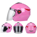 BYB 709 Electric Motorcycle Men And Women Universal Four Seasons Riding Half Helmet(Pink (Transparent Anti-fog Lens))