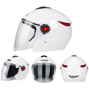 BYB 709 Electric Motorcycle Men And Women Universal Four Seasons Riding Half Helmet(White (Transparent Anti-fog Lens))
