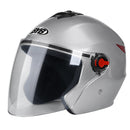 BYB 709 Electric Motorcycle Men And Women Universal Four Seasons Riding Half Helmet(Silver (Transparent Anti-fog Lens))
