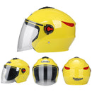BYB 709 Electric Motorcycle Men And Women Universal Four Seasons Riding Half Helmet(Yellow (Transparent Anti-fog Lens))