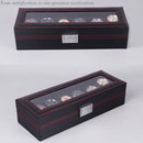 Carbon Fiber PU Leather Watch Box Jewelry Storage Box Packaging Box, Style: 6 Watch Positions