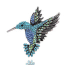 2 PCS Inlaid Bee Bird Brooch Personality Clothing Pins Scarf Buckle(Blue)