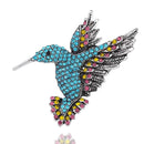 2 PCS Inlaid Bee Bird Brooch Personality Clothing Pins Scarf Buckle(Blue Diamond)