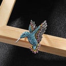 2 PCS Inlaid Bee Bird Brooch Personality Clothing Pins Scarf Buckle(Blue Diamond)