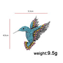 2 PCS Inlaid Bee Bird Brooch Personality Clothing Pins Scarf Buckle(Colorful)