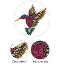 2 PCS Inlaid Bee Bird Brooch Personality Clothing Pins Scarf Buckle(Blue)